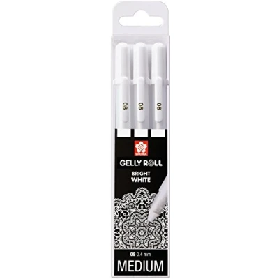 Immagine di Sakura Gelly Roll Basic bianco, 3 penne &quot;Bright White con custodia, set di