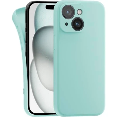 Immagine di MyGadget Cover per iPhone 15 Custodia Protettiva in Silicone Morbido Case TPU Flessibile Ultra Protezione Antiurto &amp; Antiscivolo Verde menta