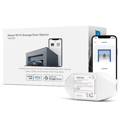 Immagine di Meross Apriscatole per garage collegato WiFi, telecomando intelligente porta compatibile con Alexa, Google Home e SmartThings, controllo a distanza, vocale funzione di tempo