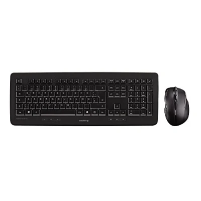 Immagine di CHERRY DW 5100, Set di Tastiera e Mouse Senza Fili, Layout per la Svizzera, QWERTZ, Alimentazione a Batteria, Robusta Professionale, Ergonomico 6 Pulsanti, Nero