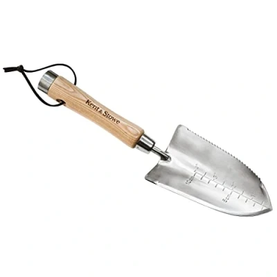 Immagine di Kent &amp; Stowe Paletta multifunzione giardinaggio in acciaio inossidabile multifunzione, manico frassino, lunghezza: 32 cm