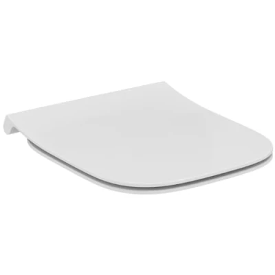 Immagine di Ideal Standard i.life S, Copriwater sottile con chiusura rallentata e cerniere in acciaio inox per wc compatti, Bianco