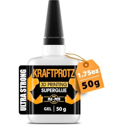 Immagine di ARKA KRAFTPROTZ STAMPA 3D 50 g colla istantanea extra forte Ideale per l&#039;incollaggio di PLA, ABS, PETG e TPU Con punta speciale anti asciugatura Super densa.
