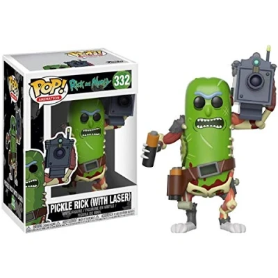 Immagine di Funko Pop! Animation: R&amp;M Pickle Rick With Laser &amp; Morty Figura in Vinile da Collezione Idea Regalo Merchandising Ufficiale Giocattoli per Bambini e Adulti TV Fans