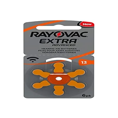 Immagine di Rayovac Extra Advanced Batterie Acustiche Zinco Aria, Formato 13 Value Pack da 60 Batterie, Arancione