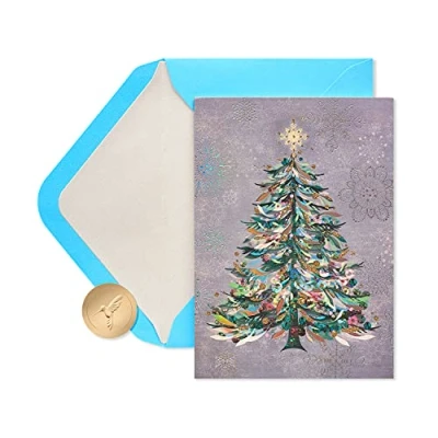 Immagine di Papyrus Biglietti di Natale in confezione con buste, gioiose vacanze, albero festivo (14 pezzi)