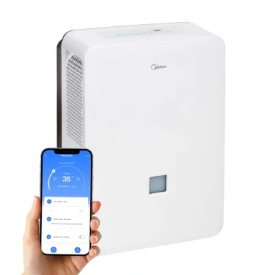 Immagine di MIDEA Deumidificatore industriale Grande capacità 50 l per umidità interna fino a 112 m2/300 m3 Deumificatori di ampi spazi con serbatoio rimovibile Demufier basso consumo
