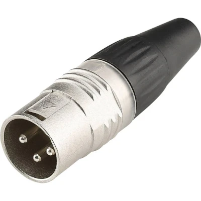 Immagine di Hicon HI X3CM V Connettore XLR Spina dritta Numero Poli (num): 3 Nero, Argento 1 pz.