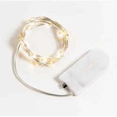 Immagine di LAC 2 Lucine Led Decorative a Batteria (Incluse) 2M con 20 Mini Luci Di Natale Catena Luminosa Interno (Bianco Caldo)