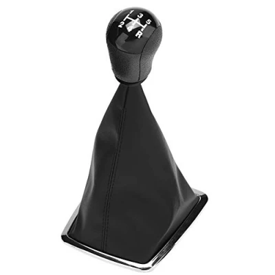 Immagine di Pomello del Cambio, Aramox Car 5 Speed Manopola Cambio Manuale Leva Fault Boot Cocer Fit for Focus MK2 2004 2008