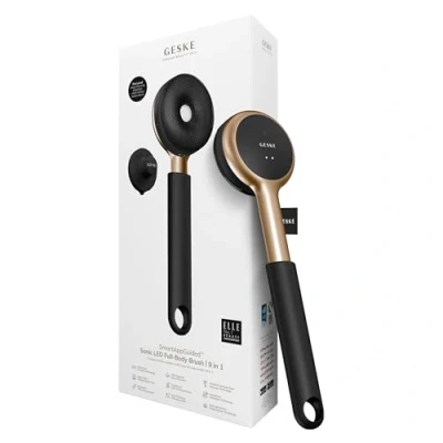 Immagine di GESKE LED Sonic Full Body Brush 9 in 1 Spazzola per la Pulizia del corpo e dispositivo esfoliante a SmartSonic massaggio professionali Rimozione ruvidità Regolabile