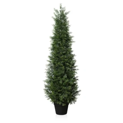 Immagine di Fopamtri Piante Finte da Interno Cedro Artificiale 120cm Artificiali Cipressi in Vaso Resistente Agli UV per Soggiorno Giardino Anteriore Decorazione (1 Pezzi)