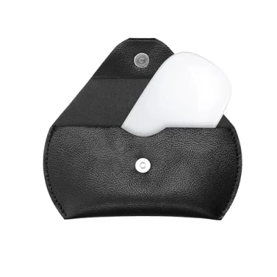 Immagine di kwmobile Custodia Mouse Wireless Compatibile con Apple Magic 1 / 2 Logitech Pebble Cover Astuccio in Similpelle e Nylon Morbido 11,5 x 6,5 cm Nero