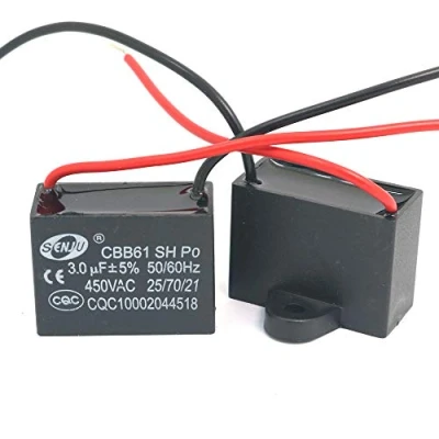 Immagine di DollaTek 2Pcs CBB61 3uF 450V AC 50/60Hz Condensatore del Motore Ventilatore condizionatore d&#039;Aria