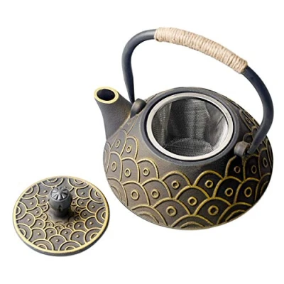 Immagine di HwaGui teiera in Ghisa Giapponese con Infusore per tè Sfuso, tetsubin fa Bollire acqua o (4 tazze) 800ml
