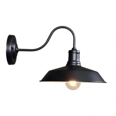 Immagine di Moddeny Applique da Parete per Esterni retrò Lampada fienile a Collo di Cigno in Ferro Portico Vintage 9,8 Pollici Garage Impermeabile antiruggine