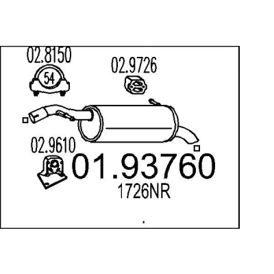 Immagine di MTS 01.93760 Marmitta 950 CITROËN: C3 I Hatchback