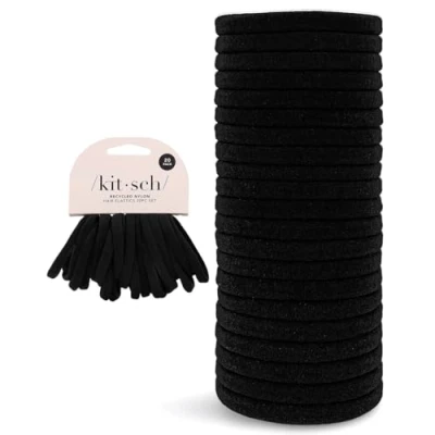 Immagine di Kitsch elastici per capelli da donna, colore nero, nessun danno, neri capelli, donna e coda di cavallo, piccoli