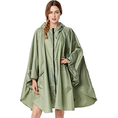 Immagine di NUUR Impermeabile Poncho Pioggia Riutilizzabile Multiuso con Cappuccio Packable Telo Riparo a Terra Foglio