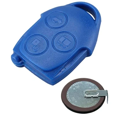Immagine di Automobile Locksmith Kit di riparazione compatibile per Ford Transit Connect Mk7 3 pulsanti blu chiave telecomando e batteria VL2330