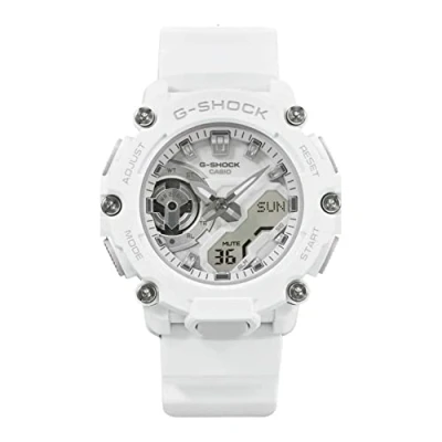Immagine di Casio Orologio Quarzo Unisex, misura cassa 46.00mm con quadrante Bianco Analogico e cinturino in Plastic/Resin Bracelet GMA S2200M 7AER