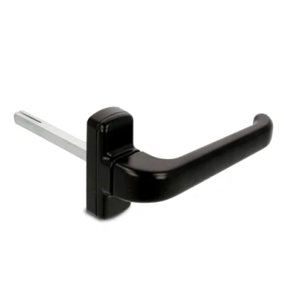 Immagine di Amig Maniglia per porta con rosetta Modello Epsilon Alluminio 132 x 70 mm Quadrato 8 Colore: Nero