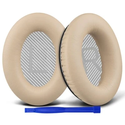 Immagine di SoloWIT® Cuscinetti Auricolari di Ricambio Imbottiture per Bose, Cuscino compatibile con QuietComfort 15 QC15 QC25 QC2 QC35/ Ae2 Ae2i Ae2w SoundTrue &amp; SoundLink Cuffie Over Ear