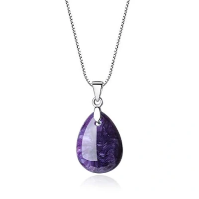 Immagine di COAI Collana da Donna in Argento Sterling 925 con Ciondolo Goccia Charoite