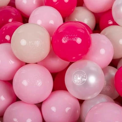 Immagine di KiddyMoon 100 Palline/7Cm Palline Morbide Colorate Per Piscina Bambini Fatto In EU, Beige Pastello/Rosa Chiaro/Perla/Rosa Scuro