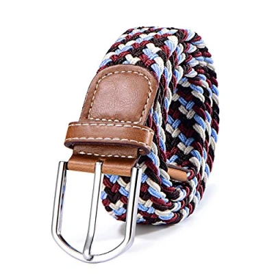 Immagine di Cintura in tessuto elasticizzato da donna e uomo lunghezza 100 a 130 cm intrecciata multicolore