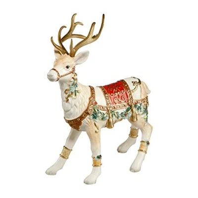 Immagine di Goebel x Mas 51 001 25 1 Statuetta di renna con gamba, in gres porcellanato, multicolore, dimensioni: 34 16 44 cm