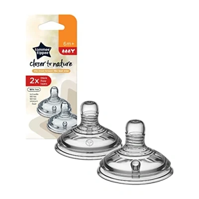 Immagine di Tommee Tippee Set di 2 ciucci Closer to Nature, flusso spesso,