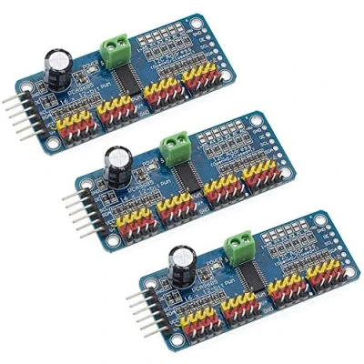 Immagine di iHaospace PCA9685 Unità PWM Servo Driver a 16 canali e 12 bit, per Arduino Raspberry Pi, IIC Interface Shield 3 x