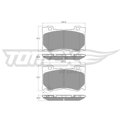 Immagine di TOMEX brakes TX 19 38 Kit pastiglie freno Assale anteriore con segnalatore acustico usura accessori INFINITI: Q50 Sedan, QX70 SUV, FX SUV