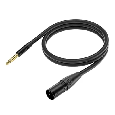 Immagine di cavo da 1/4&quot; TS a XLR maschio, Yinker, microfono maschio 6,35 mm 3 pin, microfonico sbilanciato, 10ft/3 m, confezione 1