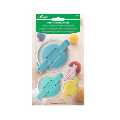 Immagine di clover Pom Maker Set 4/Pkg, resina ABS, polipropilene e acciaio inossidabile, multicolore, confezione da 4
