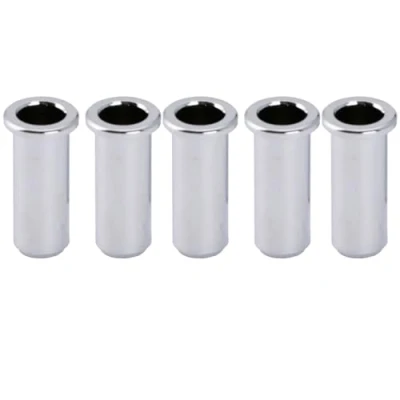 Immagine di Musiclily Pro 25,5mm Boccole Passacorde in Ottone String Ferrules a Tazza per Ponte da Basso Elettrico Jazz Bass/Precision Bass, Cromato (Set di 5)