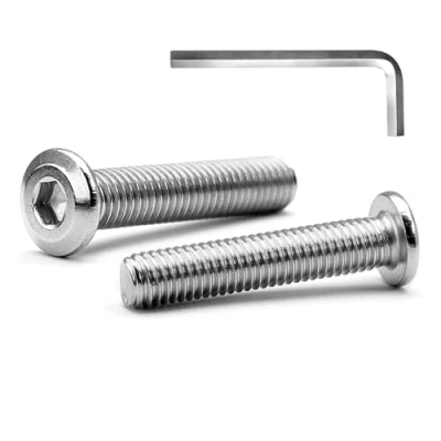Immagine di MINHER M6 x 40mm 20Pcs Testa Piatta Esagono Incassato Viti Bulloni, Bulloni Per Mobili, Acciaio Inossidabile A2 V2A, Filettatura Completa (con Chiavi a Brugola)