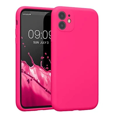 Immagine di kwmobile Custodia Compatibile con Apple iPhone 11 Cover Back Case per Smartphone in Silicone TPU Protezione Gommata rosa shocking
