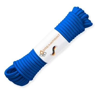 Immagine di Dreamprint Espansore Corda 20m Blu elastica versatile da 6mm Ø per interni ed esterni Flessibile fissaggio carico, coperture, campeggio e attività all&#039;aperto