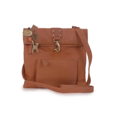 Immagine di Catwalk Collection Handbags Vera Pelle Borse a Tracolla/Borsa Mano/Messenger/Borsetta Donna Con Ciondolo Forma di Gatto Dispatch MARRONE CHIARO