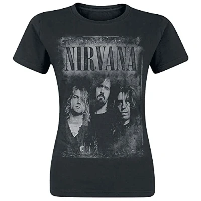 Immagine di Nirvana Faded Faces Donna T Shirt Nero M 100% Cotone Regular