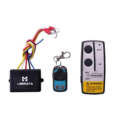 Immagine di LIEBMAYA Set 2 Telecomando Wireless Per Verricello Camion JEEP DC12V Senza Fili Ottima ATV 12V Colore in Nero Durevole