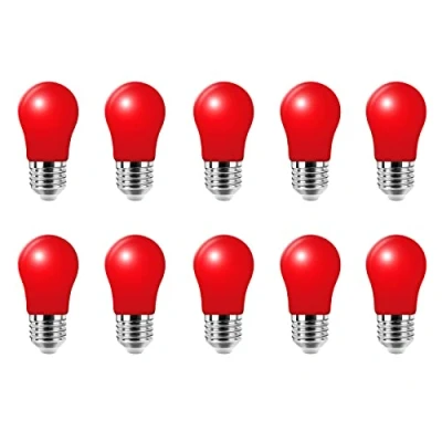 Immagine di HUAMu Lampadine LED E27, Rosso,300LM,Lampadina a Globo A50 Attacco 3W equivalenti 30W, per Esterni, Patio, Feste, Natale,Nozze,confezione da 10 pezzi