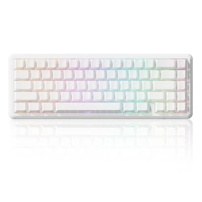 Immagine di ATTACK SHARK X65 HE Tastiera da Gioco Cablate al 65% con Interruttori Magnetici e Funzione Rapid Trigger, Frequenza di Polling a 8K Hz, Precisione RT 0,01 mm, Driver QMK,RGB(Contorni bianchi)