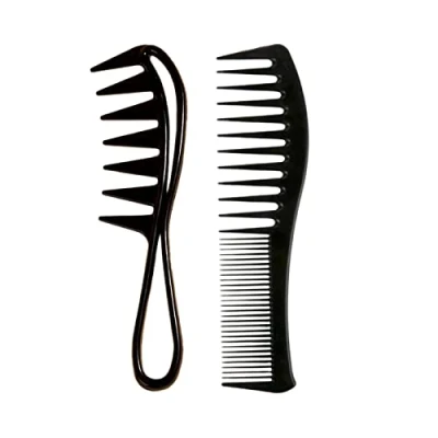 Immagine di TingDongWei Pettine a Denti Larghi, Olio Vintage, per Capelli Ricci Comb Afro, Pettini Styling Con Antistatico Taglio e Parrucchieri