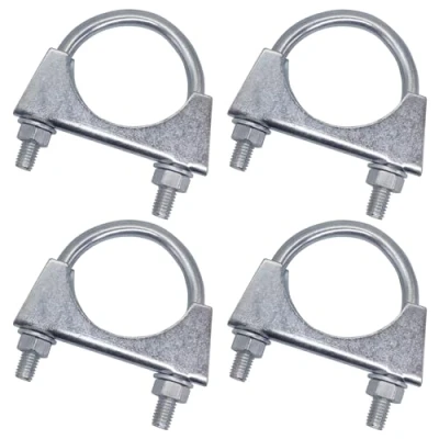 Immagine di SKIR&#039;CO (4 pezzi) fascette stringitubo per tubi con diametro di 45 mm, morsetti a U, supporti zincati