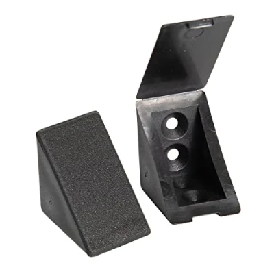 Immagine di 40 x sossai® Staffa Angolare/Angelo Retto Staffe/Connettore Angolare (40 pz.) BT1, 4 fori Colore: nero Materiale: Plastica