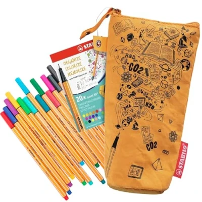 Immagine di Fineliner STABILO point 88 in Astuccio di Carta Resistente e Lavabile 20 colori assortiti