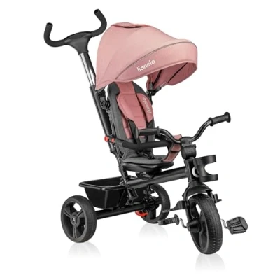 Immagine di Lionelo Haari 2 in 1 Triciclo bici e passeggino fino a 25kg, Pieghevole, fronte mamma strada, Regorabile compatto con Borsa portabibite, Cinture 3punti per bambini da 5 anni